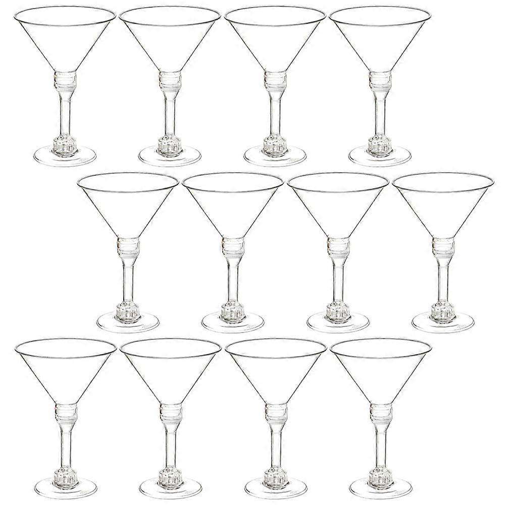 Cocktail Shaped 12Pcs Unbreakable Cocktail Glasses For Party Use Durable Transparent Plastic Goblets With Stylish Design