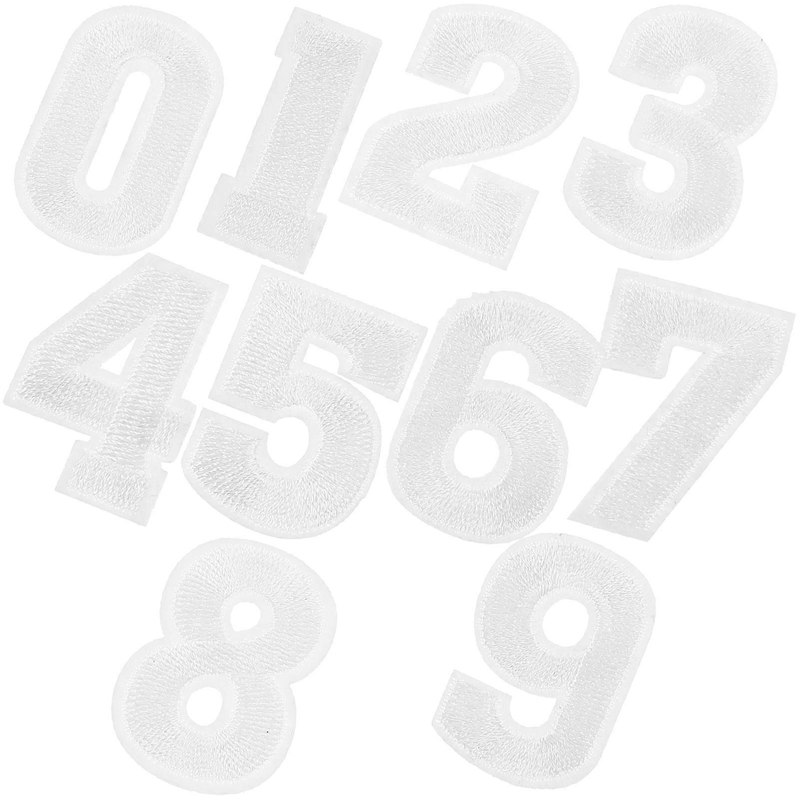 Repair Iron On Numbers Patches For Clothing Store Visitors 6Set White Rectangular Design Tailoring Accessory