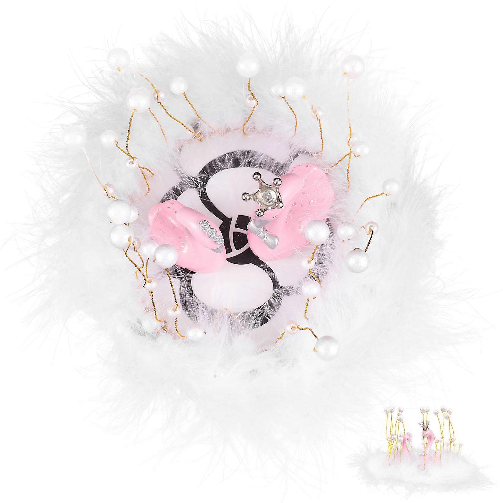 Dashboard Decorations Miniature Swan Figurines for Decor 3Sets Car