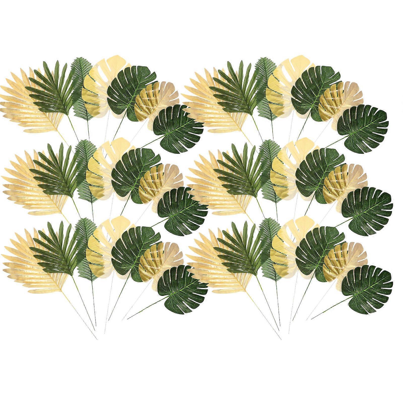 Tropical Monstera Leaves Artificial Leaves for Decor 2Sets Hawaii Theme