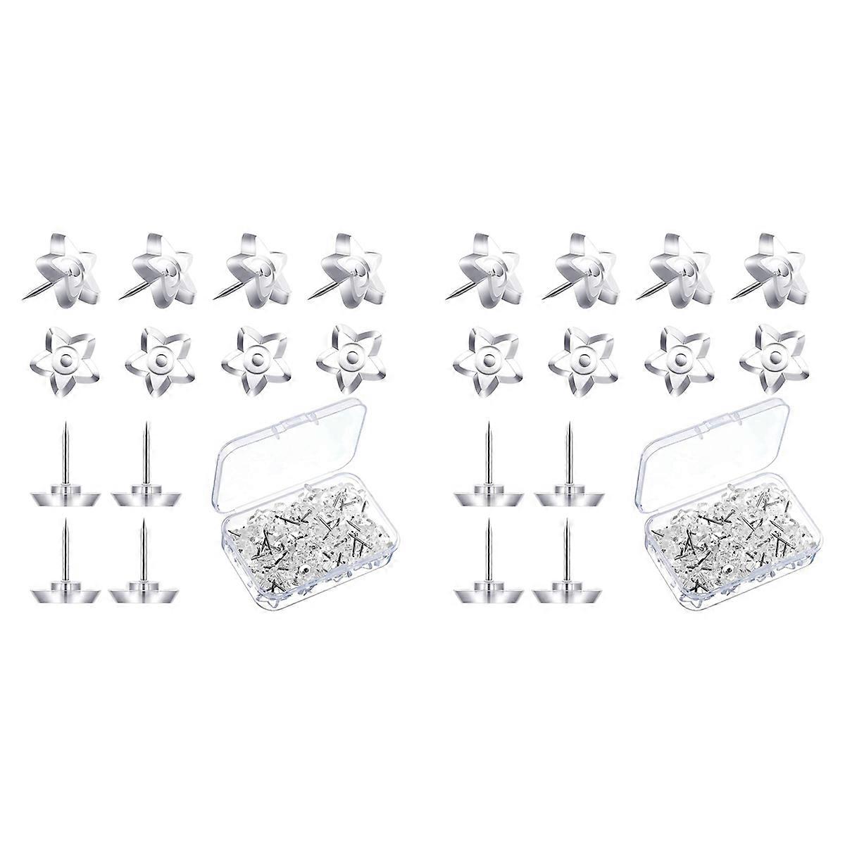 200 Pieces Star Shaped Push Pins Plastic Clear Thumb Tacks