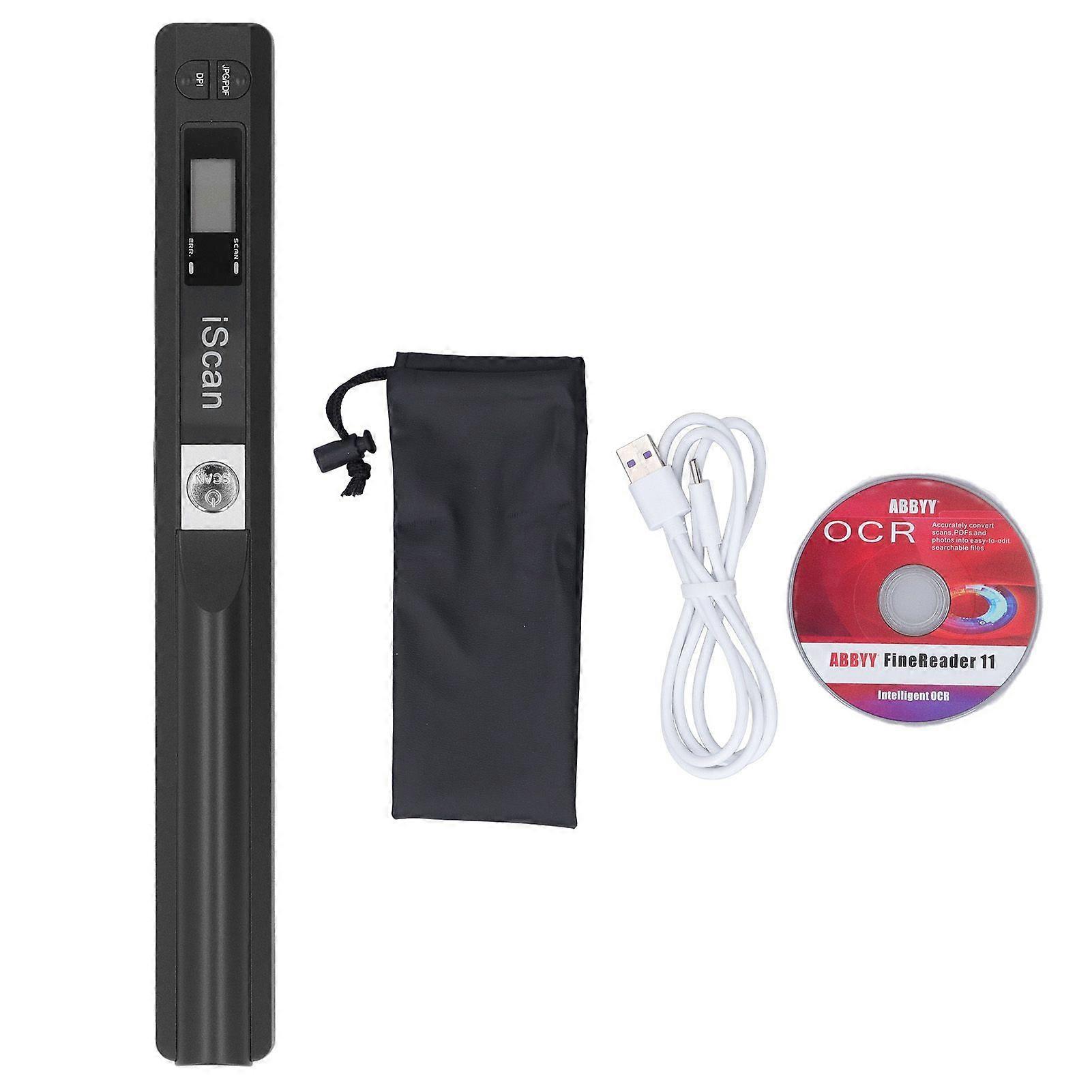 Portable Scanner for Photo A4 Document Picture Receipts Books JPG PDF Format 900DPI Handheld Business Scanning Equipment Black