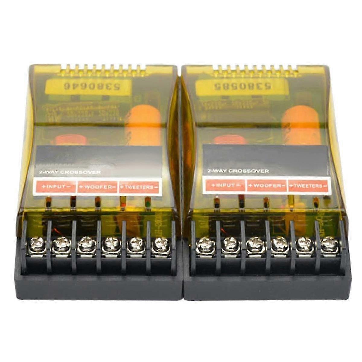 2PCS 2Way Car Stereo Audio Frequency Divider Speaker Crossover Filter 25-26