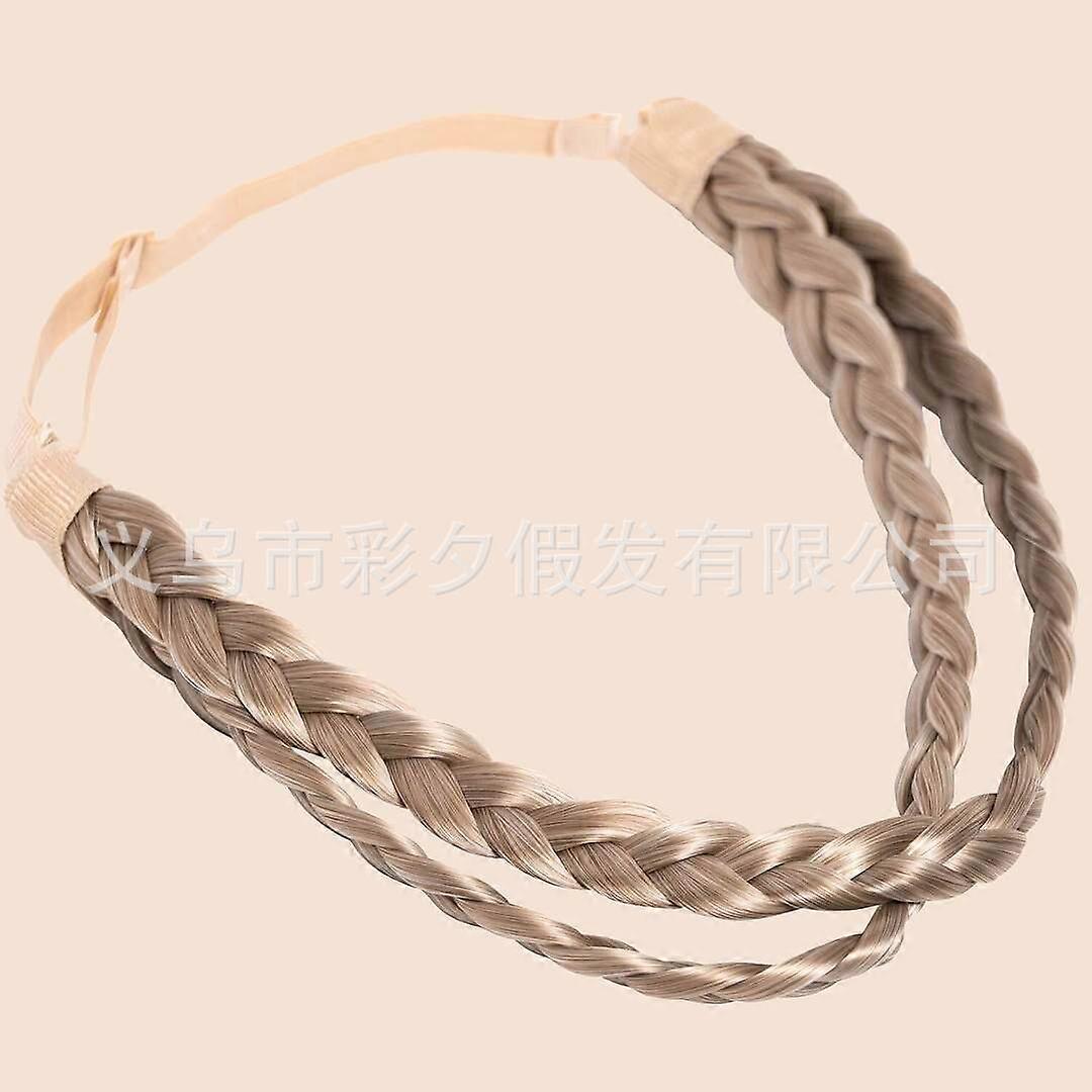 Braided two-strand braid wig fresh retro braid two-strand wig braid headband headband four-strand braid