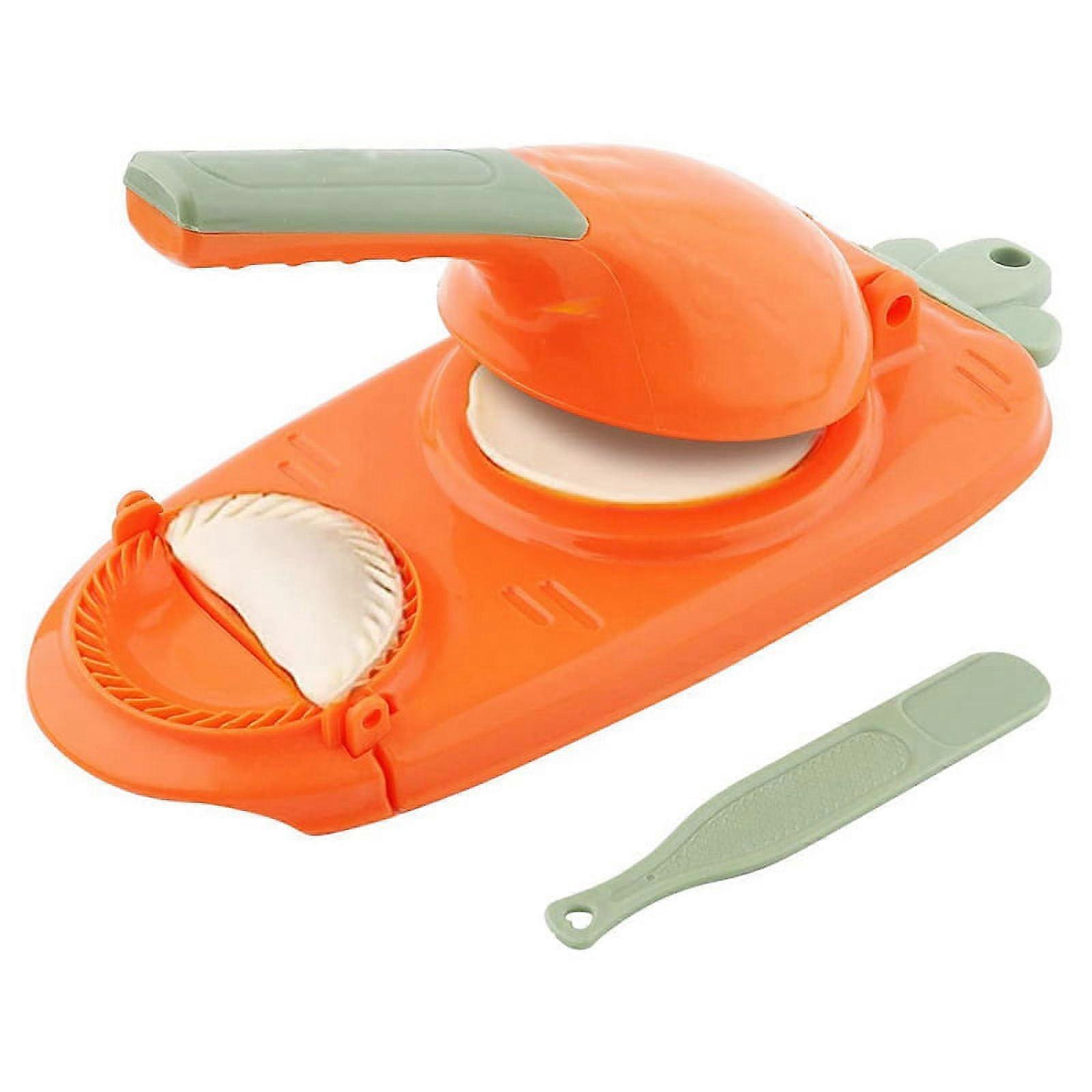 Dumpling Maker 2 in 1, Portable Manual Dumpling Maker Multifunction DIY Manual Dumpling Press Molds Set Orange