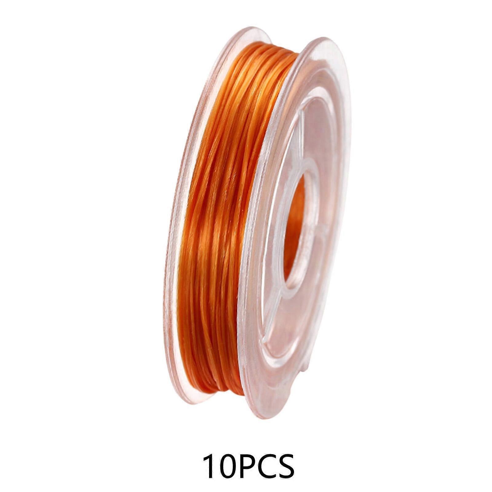 ICERUN 10 Pcs Bracelet String,Non-Toxic Material Stretchy Bracelet String,Strong Flexibility Elastic String,Orange