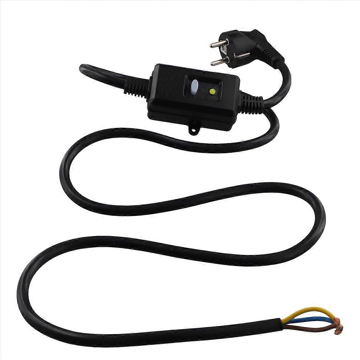 FI Circuit Breaker Socket Residual with Cable, EU Plug Black