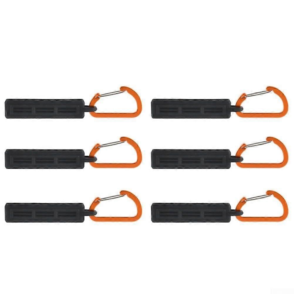 Rubber Screwdriver Bit Holder 6Piece Set With Carabiner Clip For 1/4 Inch Hex Shank Bits Portable Tool Organizer Black