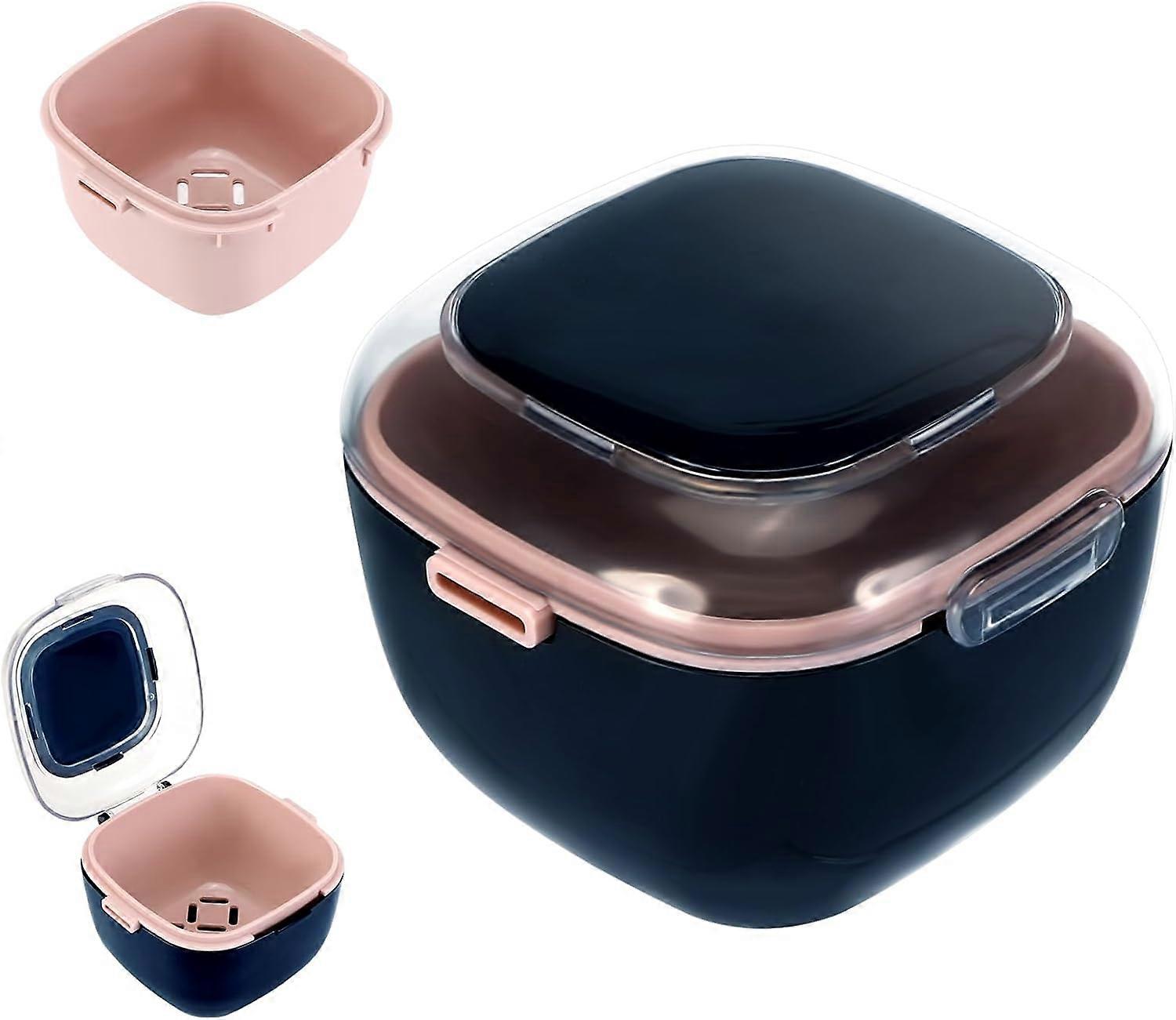 Denture Box with Strainer, Denture Case with Lid, Denture Storage Box