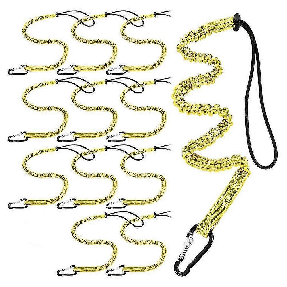 12 Pack Tool Lanyard with Single Metal Buckle and Loop End Yellow