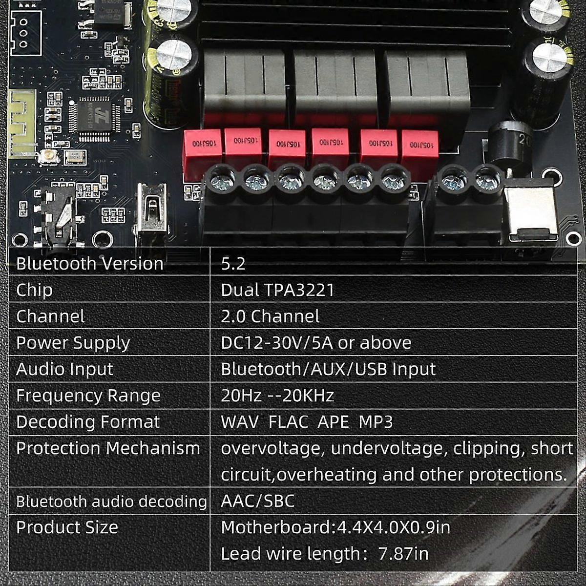 S200HS-W Bluetooth 5.2 Subwoofer Digital Förstärkarkort