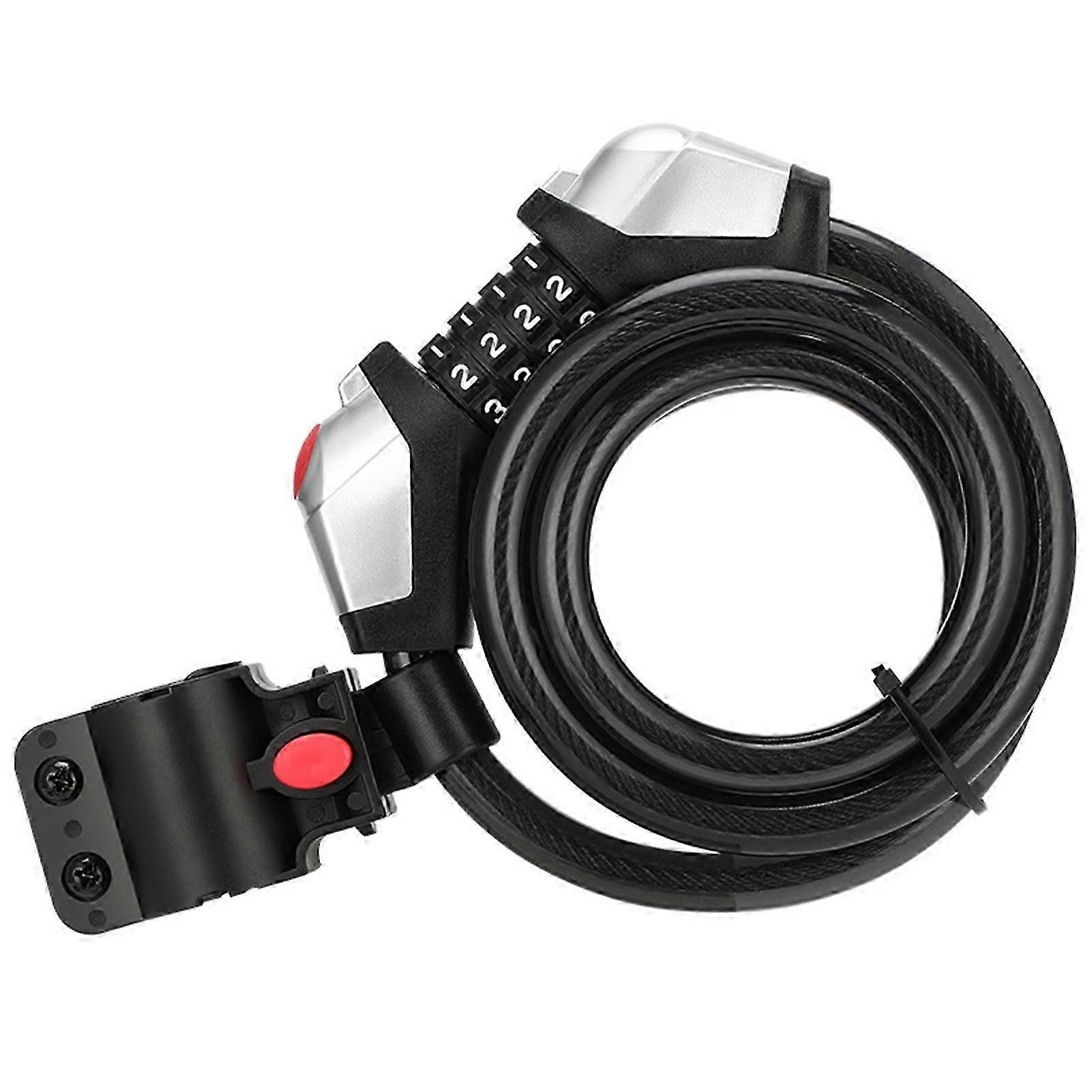1.2m Bicycle Four-Digit Steel Cable Code Lock with Light Riding Safety Device 25-26s