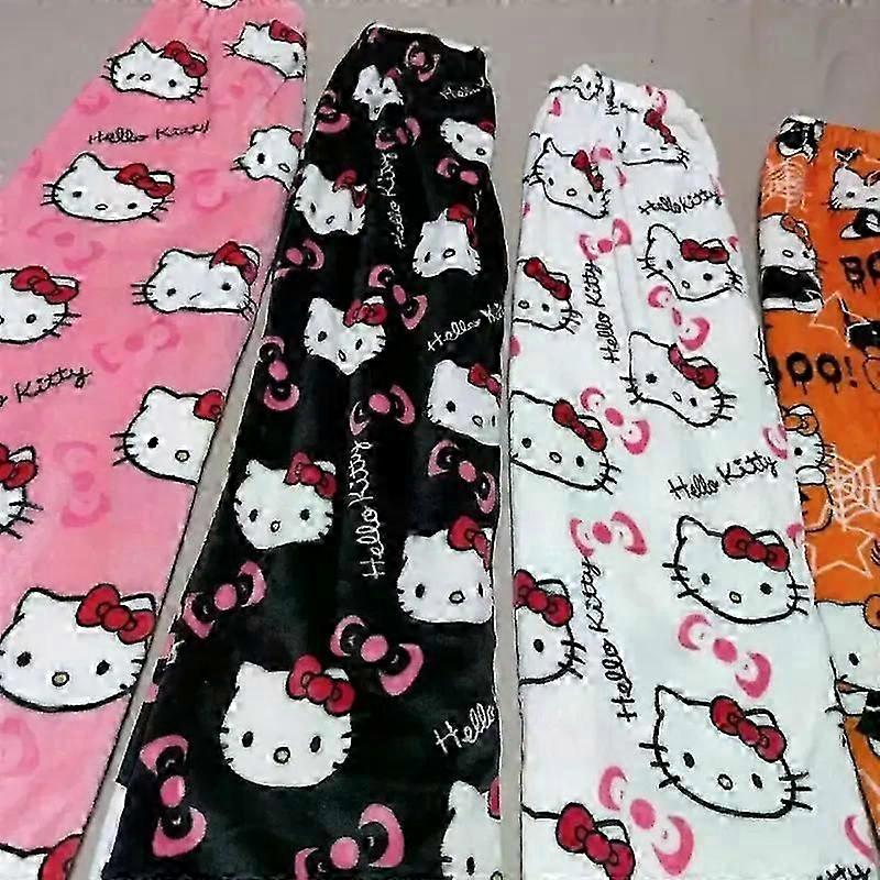 Drăguț roz Hello Kitty Pantaloni de pijama XS Dimensiuni mari Îmbrăcăminte confortabilă elegantă