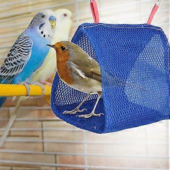 Kesäinen hengittävä verkko lemmikki lintu papukaijan pesä riippumatto sänky hamsterin talon häkkilelu (sininen)