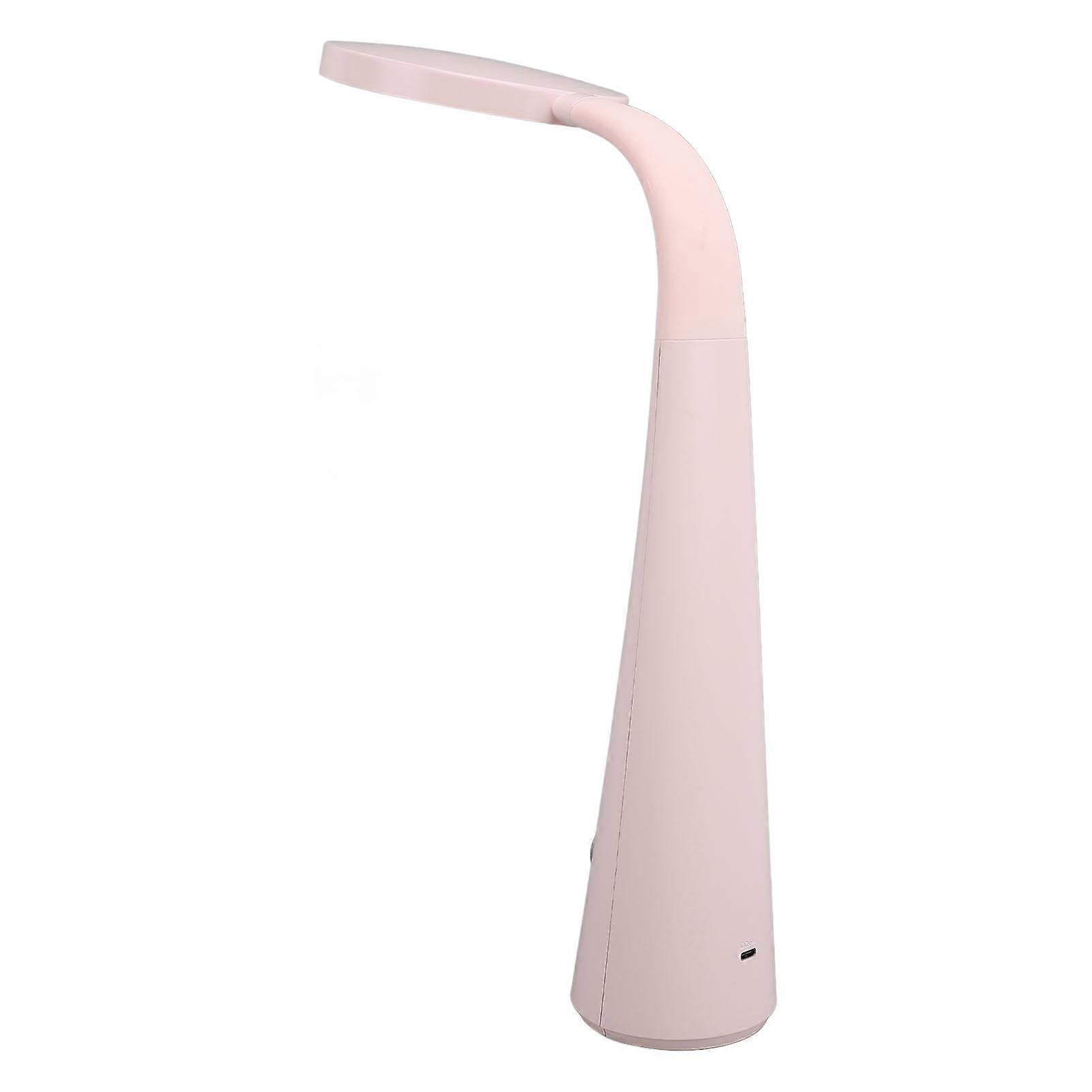LED Desk Lamp Home Office Rechargeable Adjustable Neck Dimmable Cordless Reading Learning Study Light Pink 