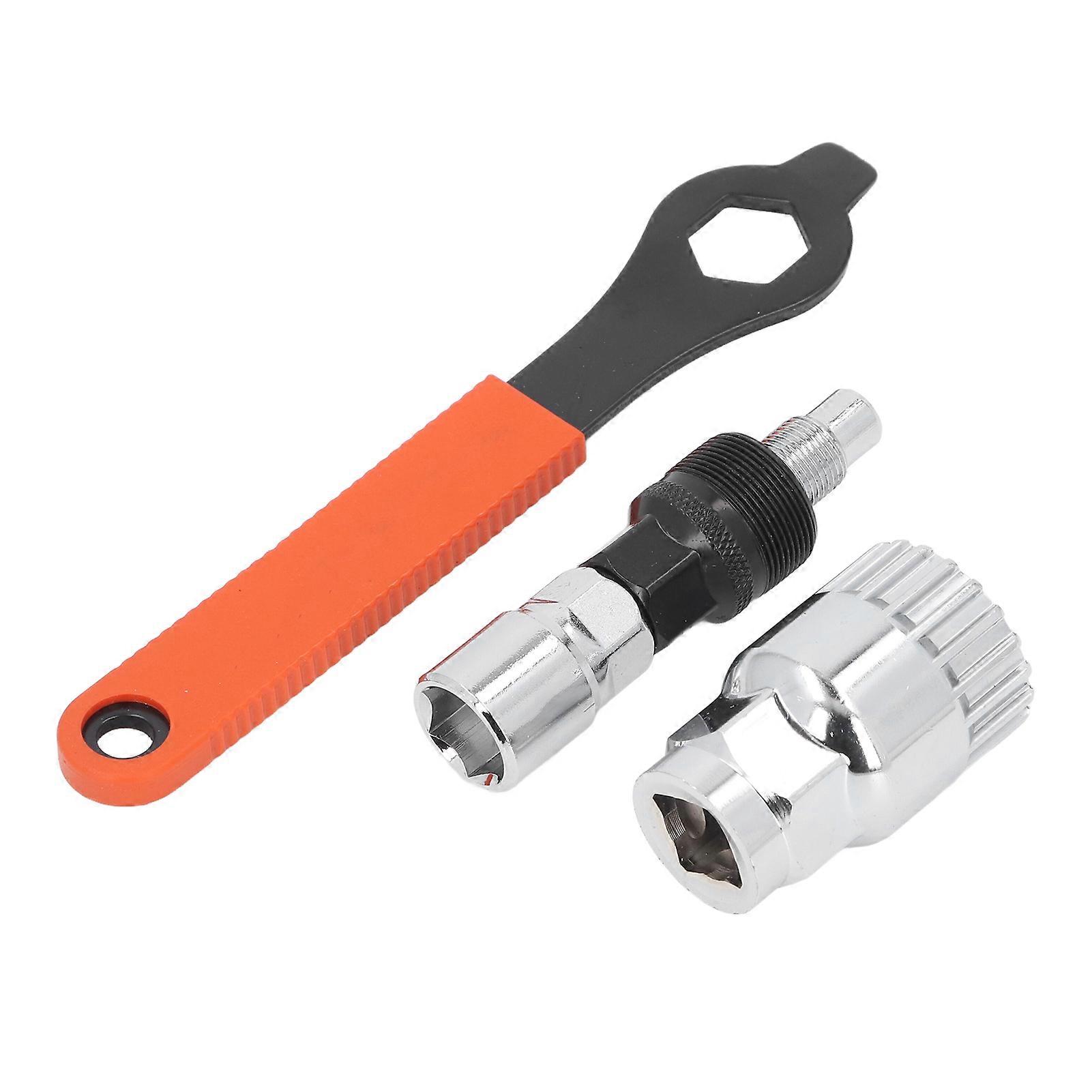 Cycling Crank Extractor Arm Remover Bottom Bracket Remover with 16mm Spanner Wrench Crank Repair Tool Kit 3pc Set 