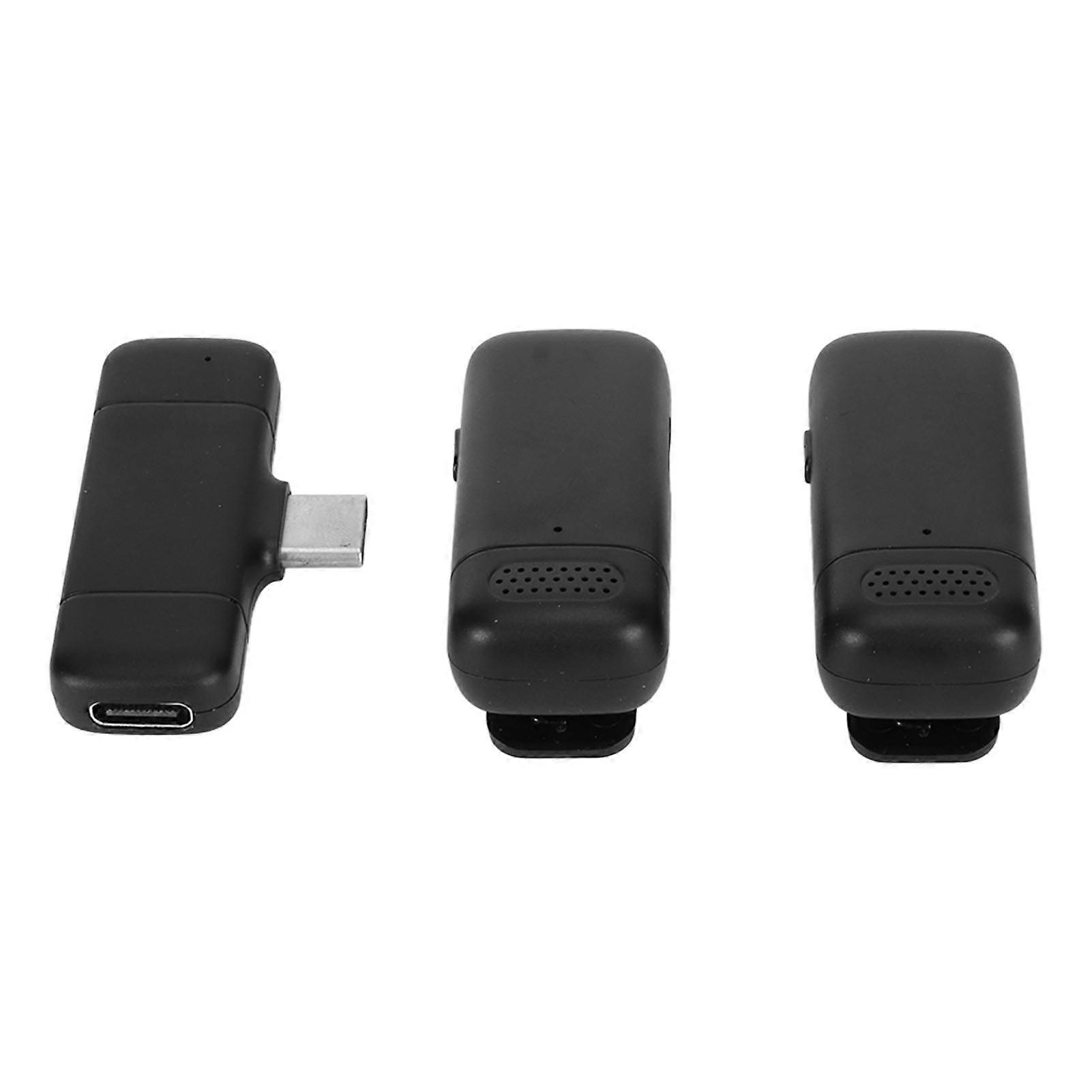 Wireless Lavalier Microphone Noise Reduction 2.4G Type C Receiver Mini Lapel Mic with Charging Case for Live Streaming 