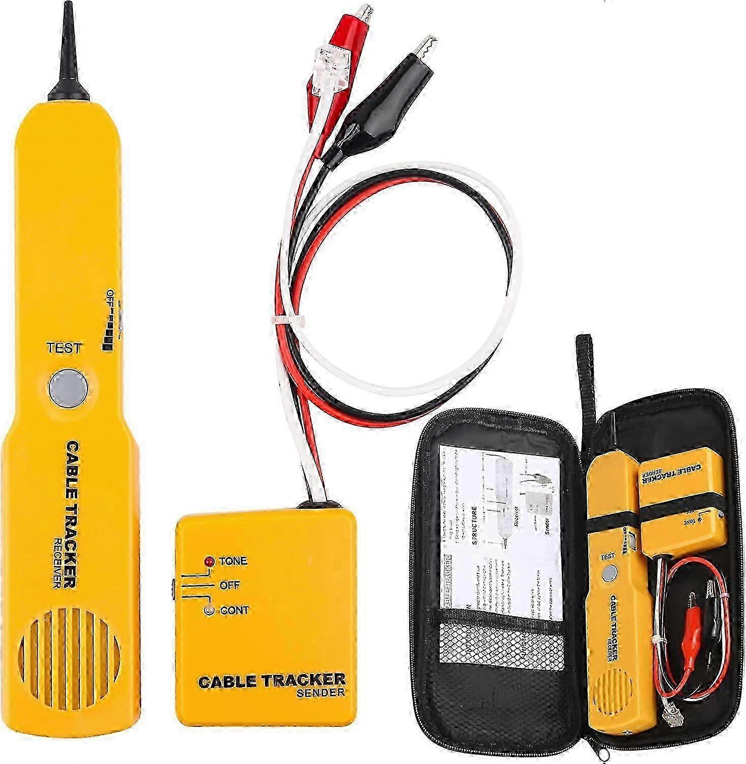 Network Cable Tester with RJ-11 Plug, Wire Tracer & Tone Generator for Circuit Continuity Testing