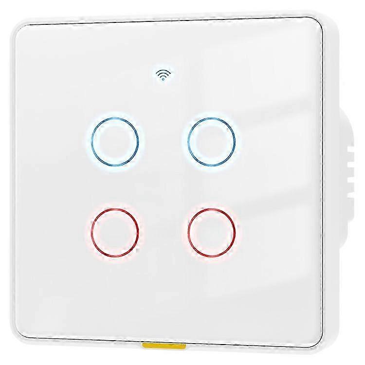 2025 MG-KG110 4 Gang WiFi+433 Dual Mode Touch Smart Switch Tuya APP Voice Control Wall Light Switch, EU Plug / White