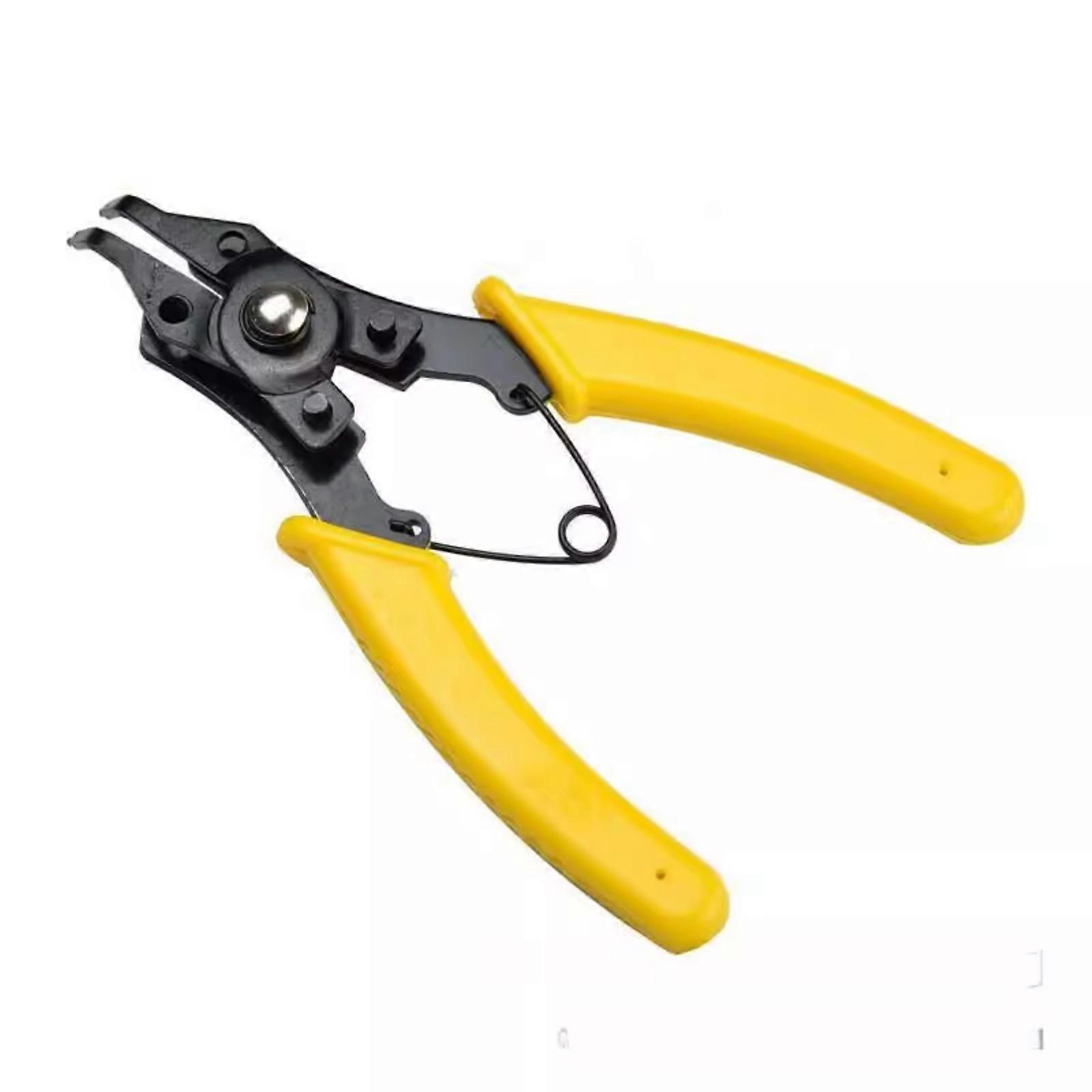 Professional Retaining Rings Tool Set With 4 Tips And Fatigue Resistant Comfortable Grip Handle  Yellow