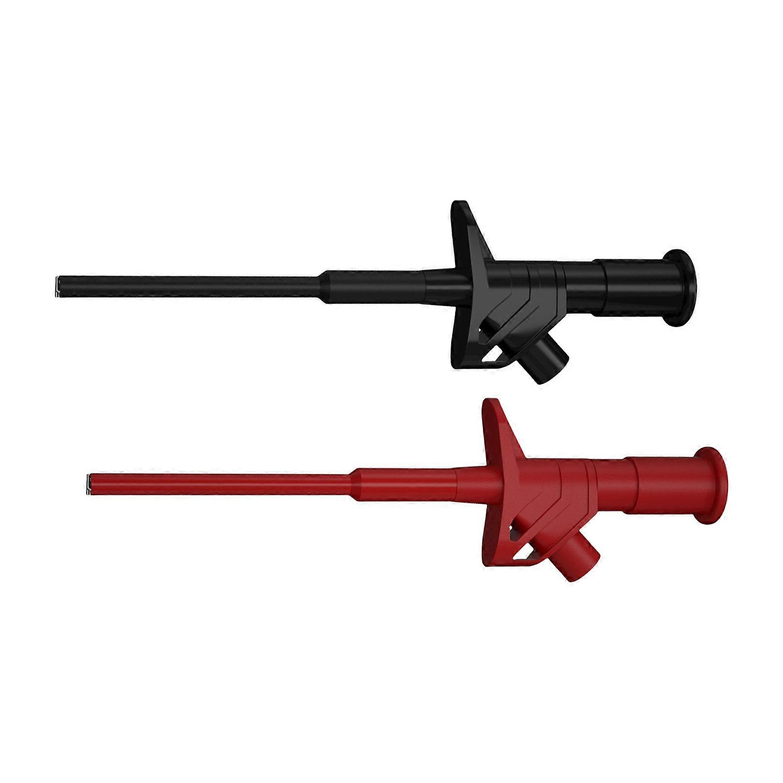 2pcs Flexible Testing Probe with 4mm Banana Socket for Electronic Testing Quick Test Hook Clip Test Grabbers Probe Multicolor