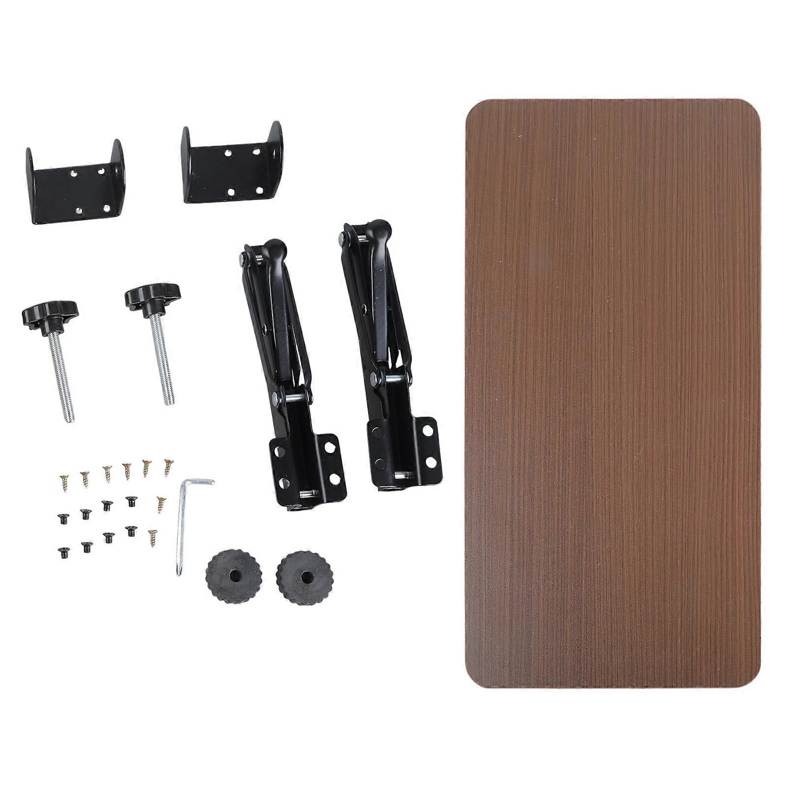 Foldable Desk Extender Keyboard Tray Table Mount Arm Rest Shelf Desk Extender Tray for Dorm Office  Walnut color