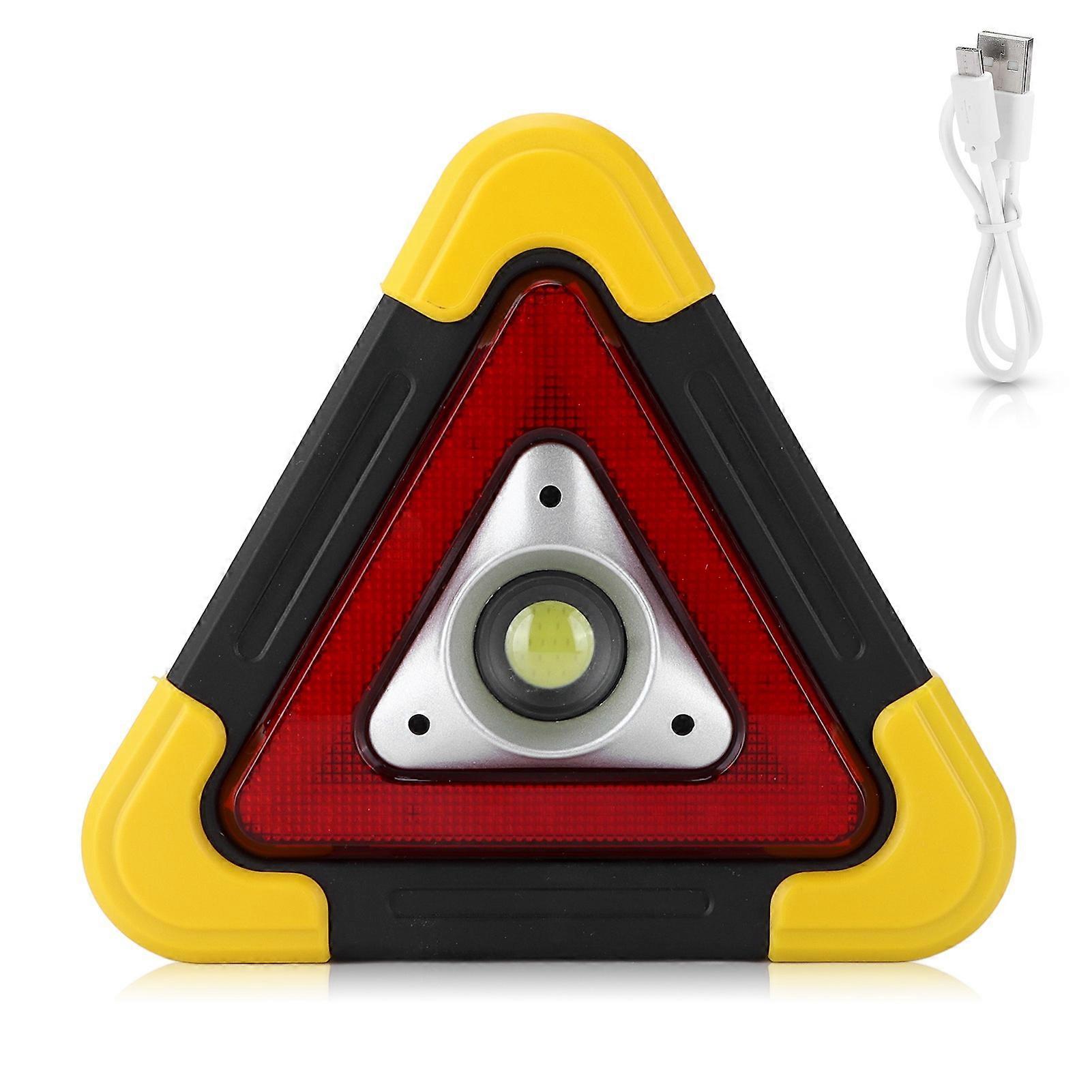 Warning triangular light for camping with solar rechargeable LED