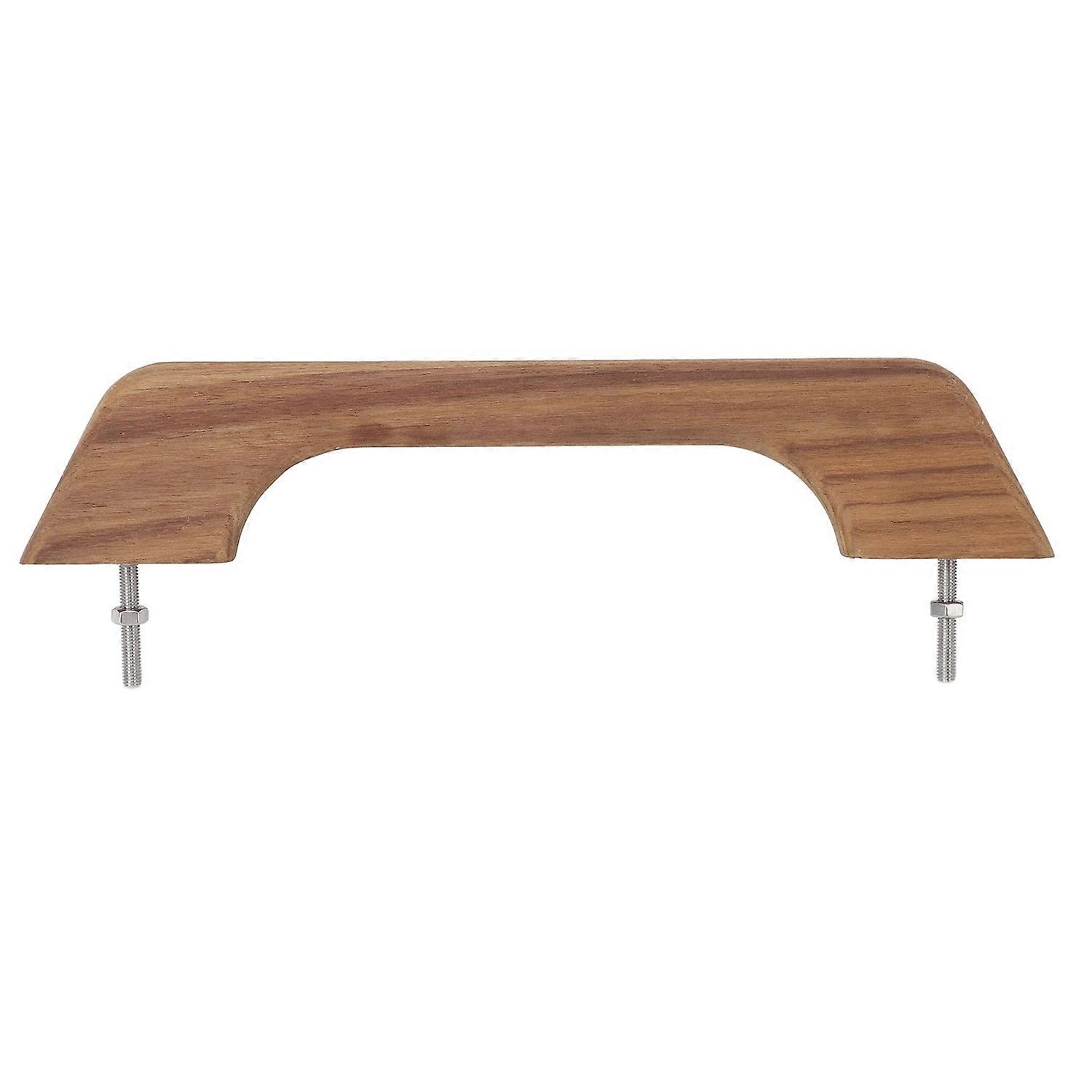Teak Handrail 12 Inch Single Loop Handle Ergonomic Weather Resistant Wood Marine RV Boating Armrest 
