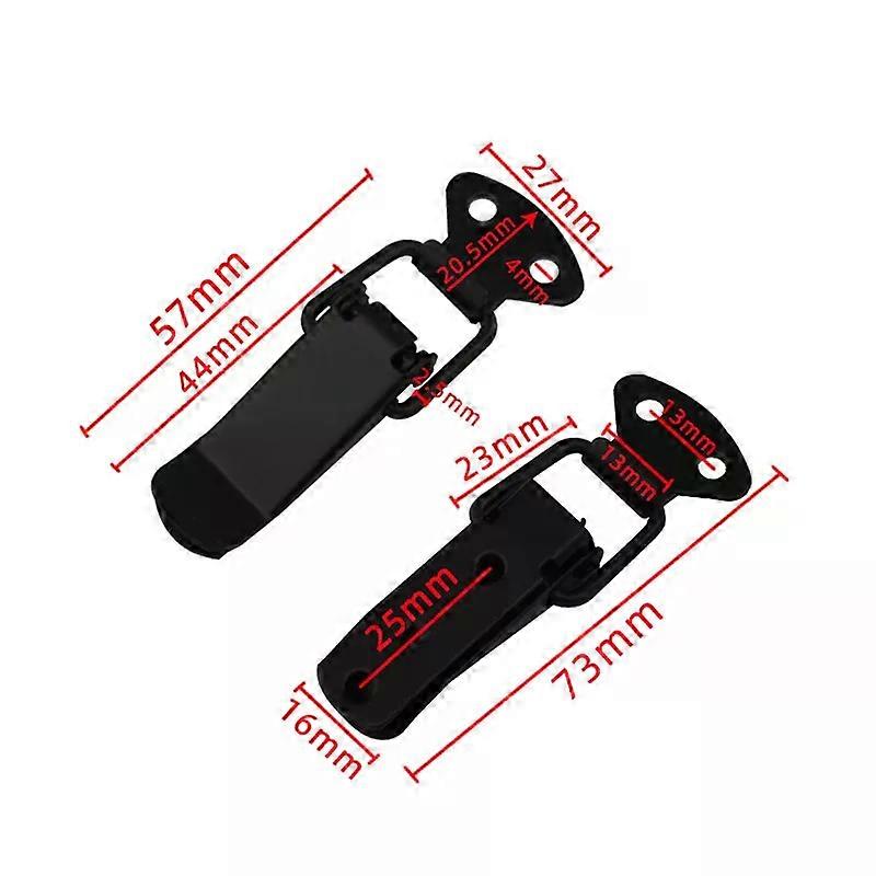 2PCS Latch Catch Duck-mouth Buckle Hook Wooden Box Hasps Clamp Iron Spring Catch Clasp Loaded Draw Toggle Clamp Hasps-Black