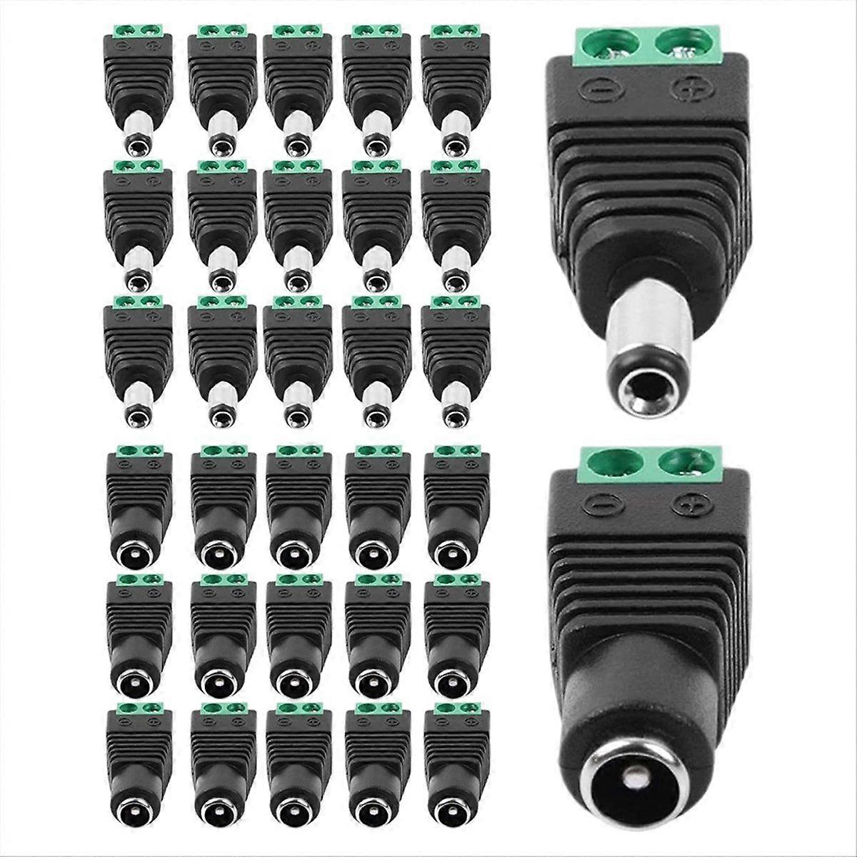 32PCS DC Connectors 5.5mm X 2.1mm Male/Female for LED, CCTV, DIY Electronics