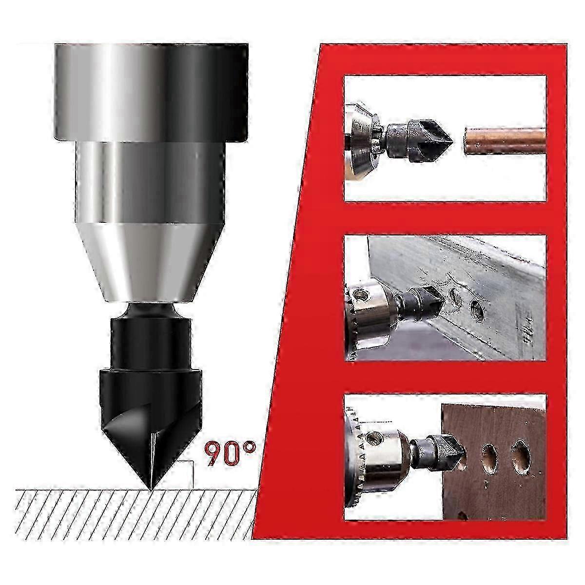 Deburring Chamfer Tool Set, 2PCS External Internal Rotary Deburring & Chamfer Tool, External Debur
