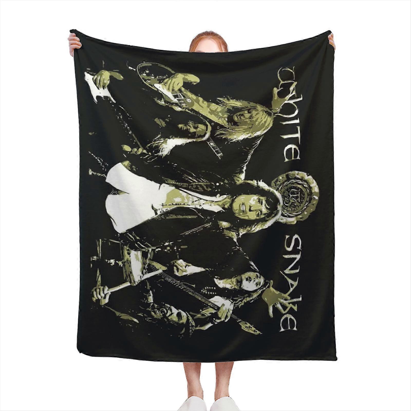 Whitesnake Flannel Blanket Lightweight Soft Anti-Pilling Warm Air Conditioning Room Patterns ​Throw Bedroom Bedding Blankets 60x90 Inch