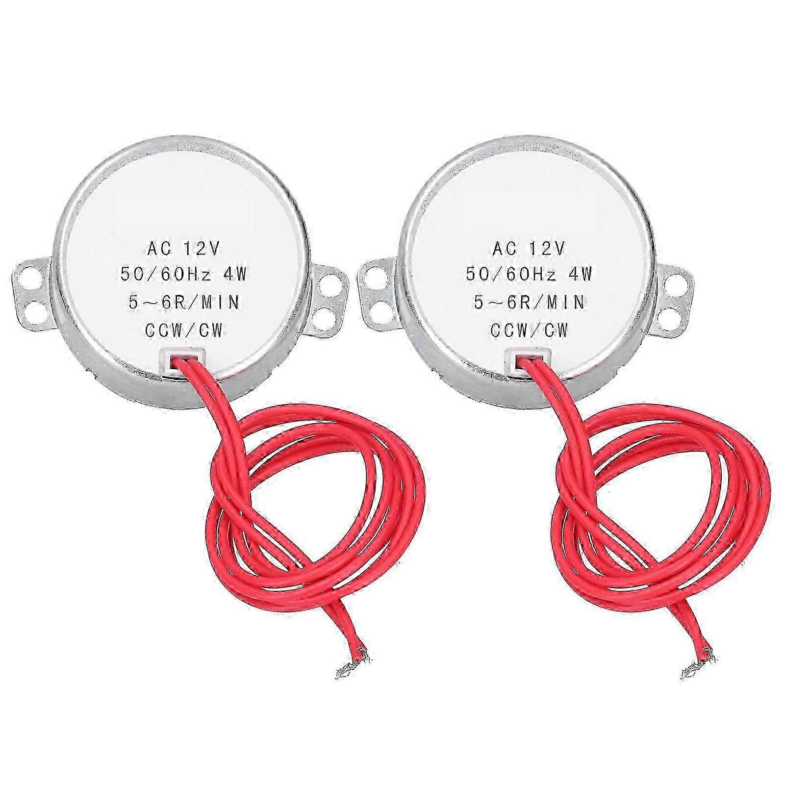 2Pcs AC Motor Synchronous CCW/CW Micro Machine Tool Accessories AC12V 5-6R/MIN 4W