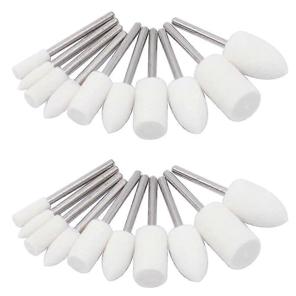 Wool Felt Buffing Wheels Mounted Mandrel Polishing Bits Buff Wheel Set Grinding Head Accessories Cone Cylinder Shape
