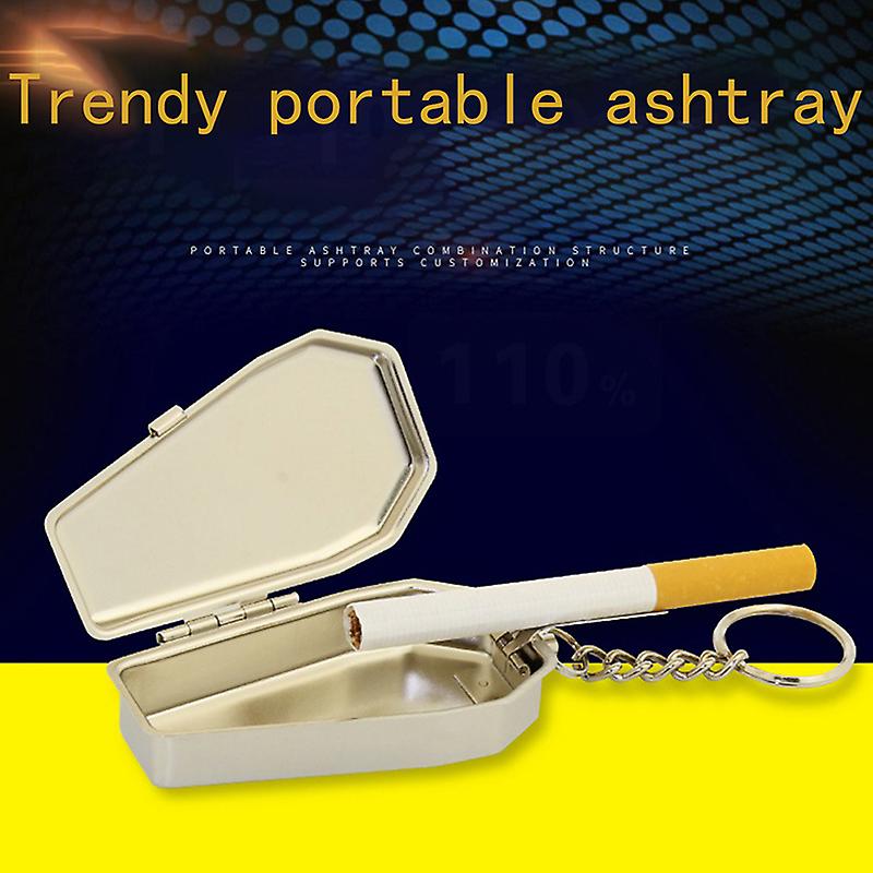 Ashtray Ash Coffins Tabut Shape Portable Ashtray Metal Keychain With Button