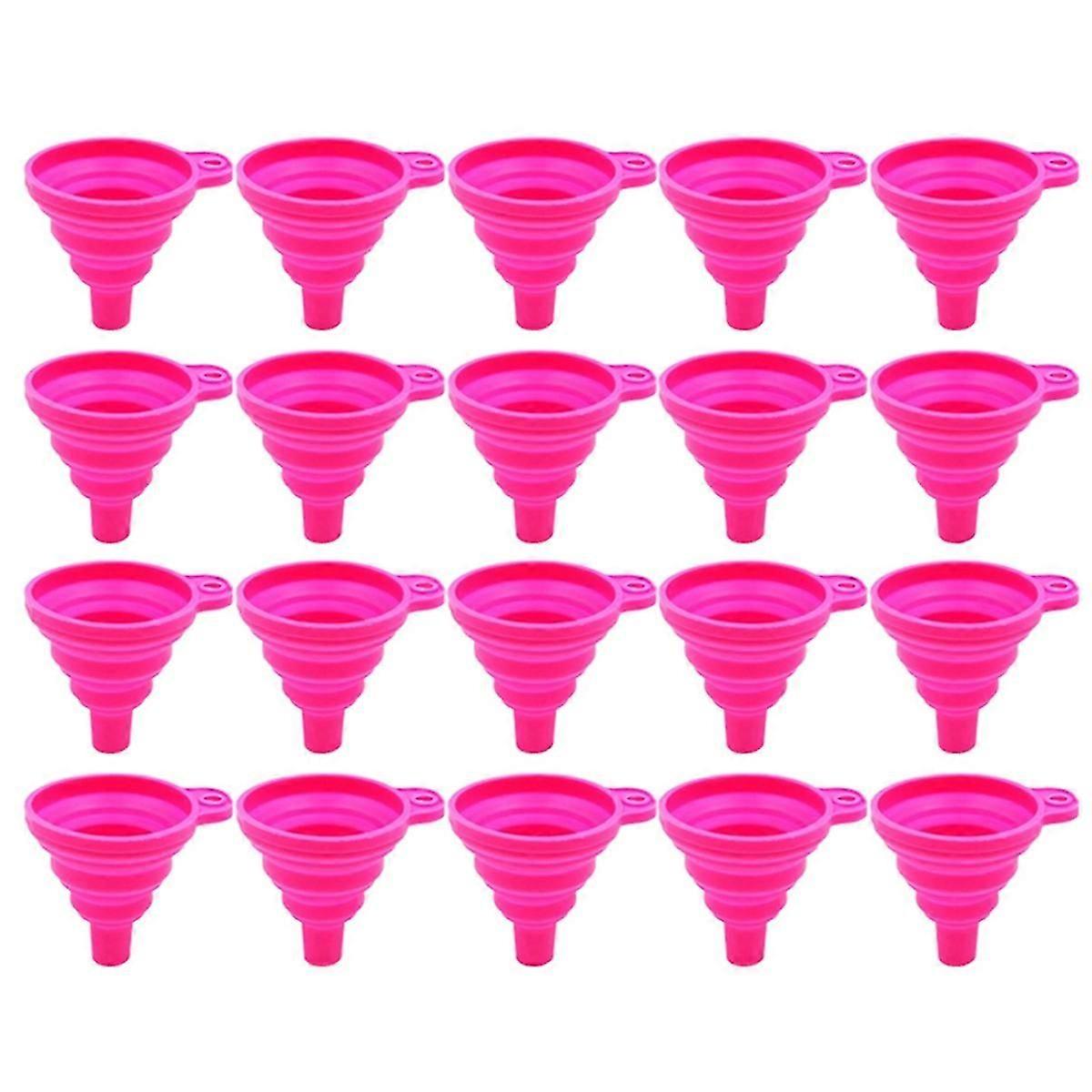 Portable Mini Funnel, Retractable Silicone Folding Funnel,Pink