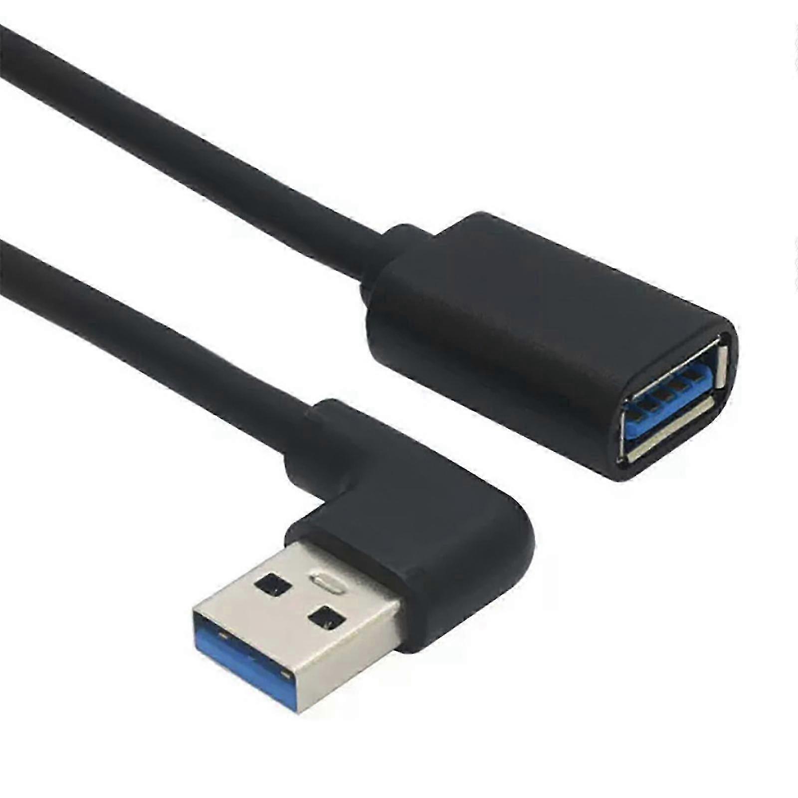 USB3.0 Extension Cable 90 Degree Right/Left Angled Male to Female Adapter Cord for Computer Device Protecting