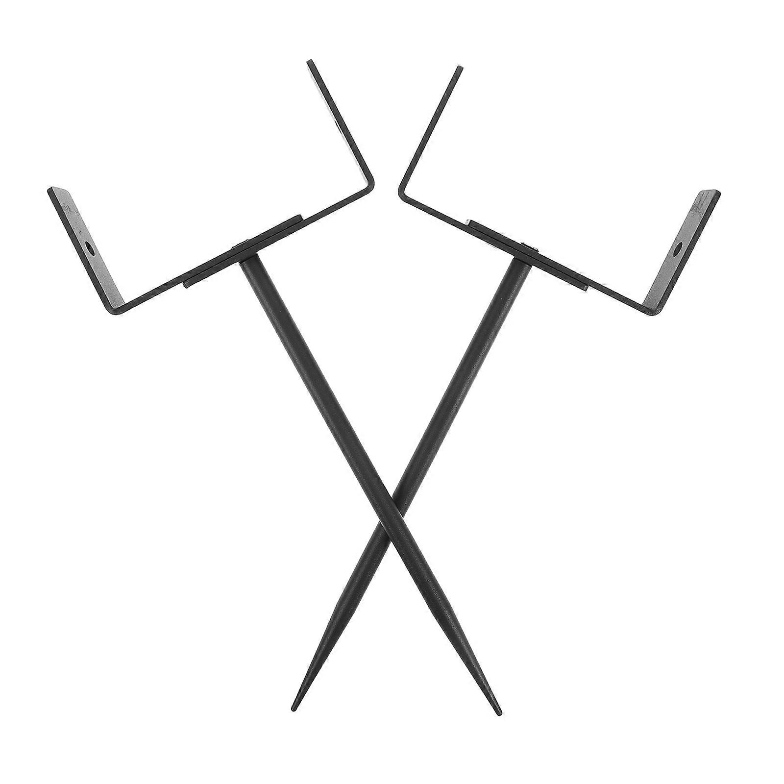 2Pcs Metal Gutter Downspout Bracket for Adjustable Black Pipe Anchors