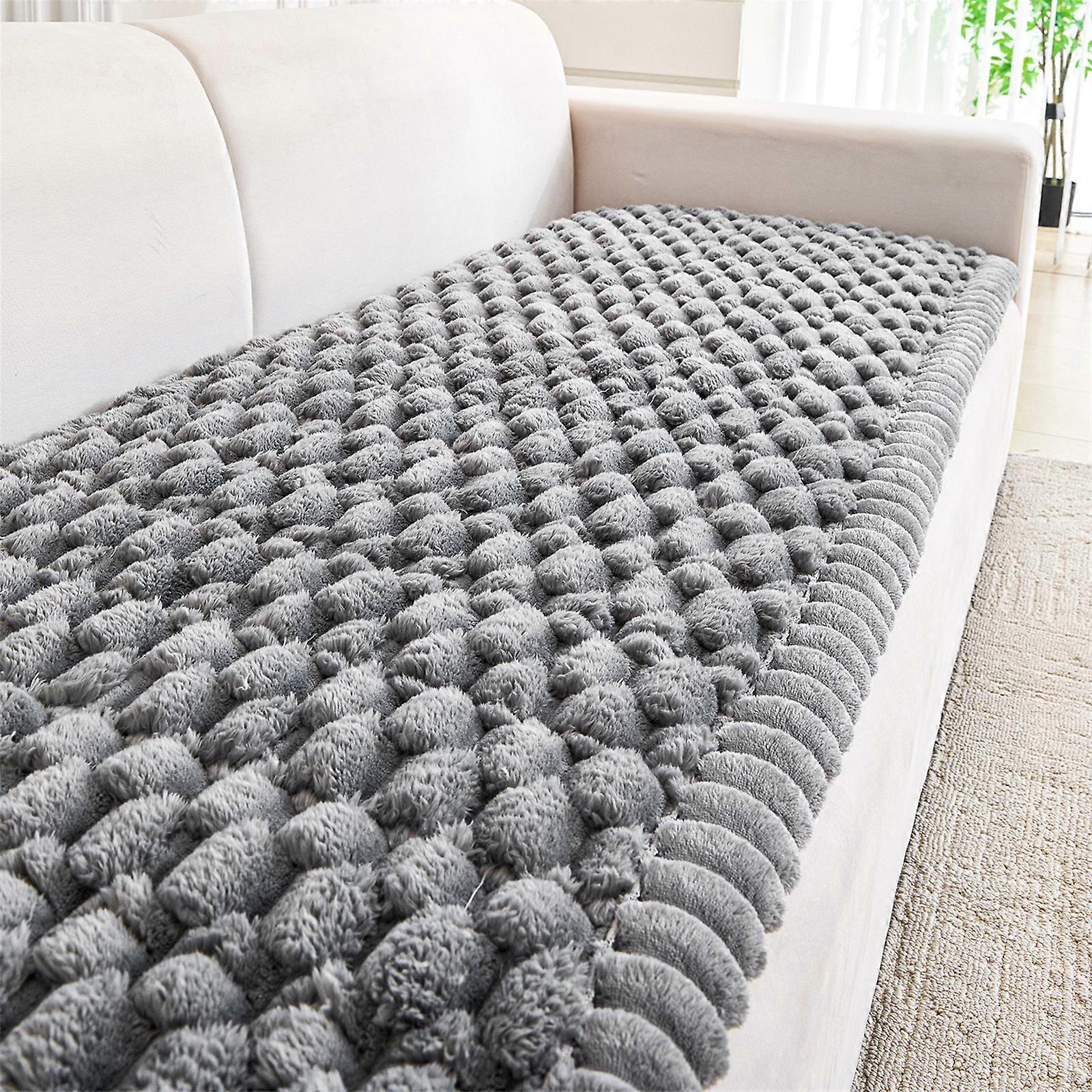 Soft Sherpas Couch Cushion Thickened Designs Breathable Fabric for Study Room Relaxation Time  Dark Gray