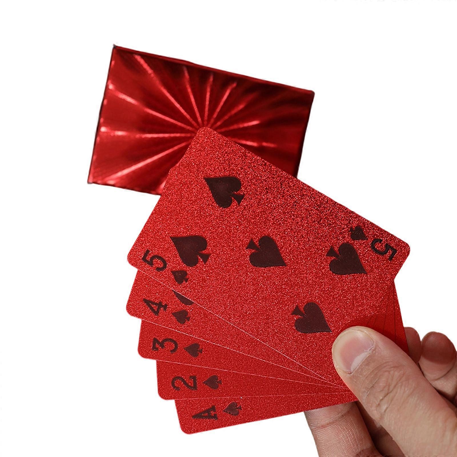 Premium Poker Card Features Lucky Red Theme And Antislip Texture For Long Terms Entertainment Multicolor
