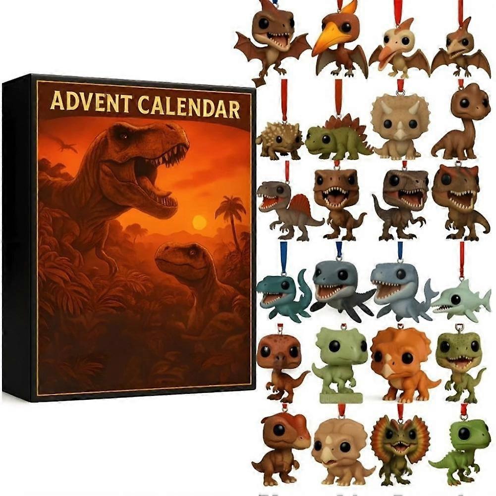 Halloween Advent Calendar Christmas Countdown Calendar With 2D Miniature Dinosaur Advent Calendar Pendant Surprise Box Decor