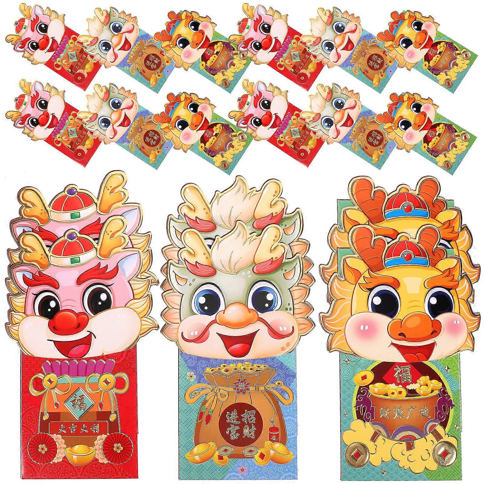 Dragon Packets Paper Red Envelopes for Storage Use 36Pcs Lucky Money Packets
