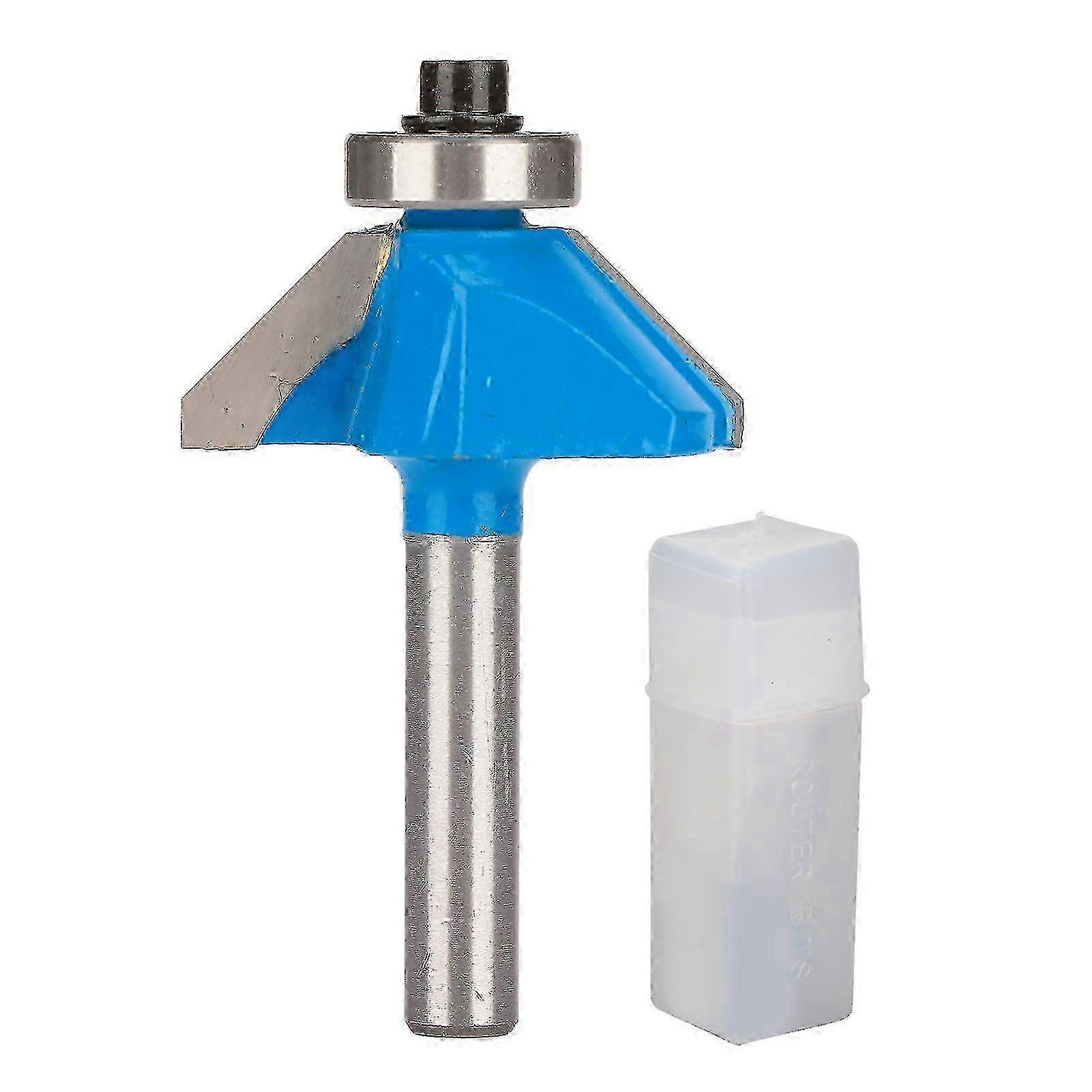 Router Bit 45 Degree 1/4in Round Shank Chamfer Tool With Top Bearing For Woodworking1/4x1/2 z