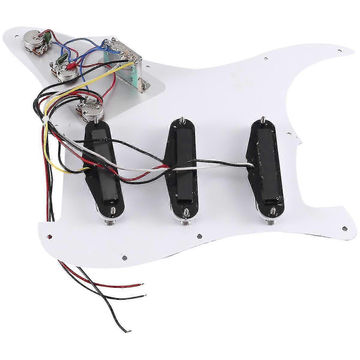 Single Coil Pickup SSS Elgitarr laddad förkopplad pickguard scratchplatta Strat 11 hål 3ply