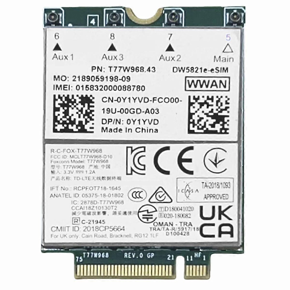 T77W968 DW5821e E-SIM 4G LTE Module CAT16 1Gbps FDD-LTE TDD-LTE E-SIM 4G Card Module 5420 5424 7424 