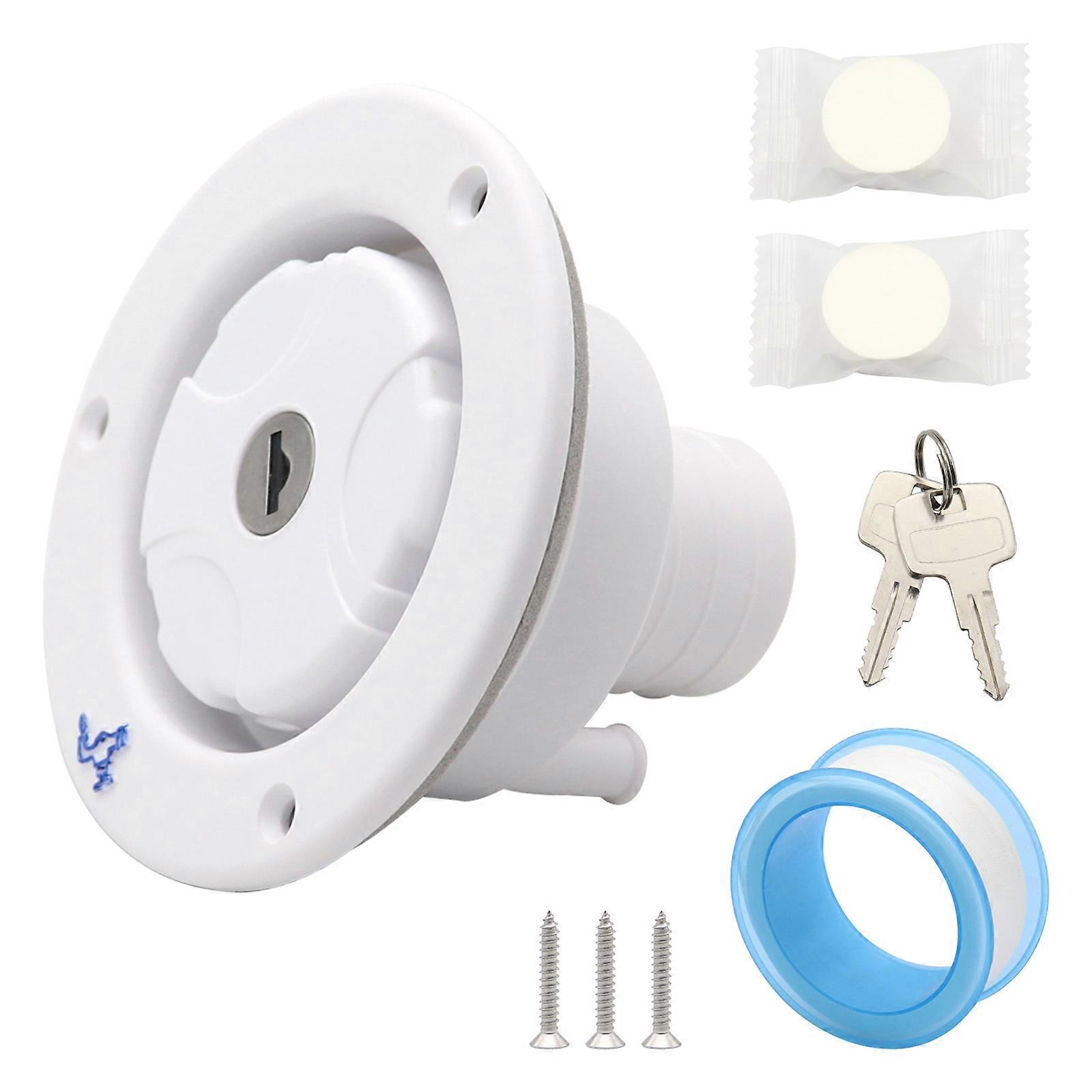 Water Inlet Installation Kit With Locking Mechanism 2 Security Keys Sealing Tape & Cleaning Towel for Leak Proof Setups  White