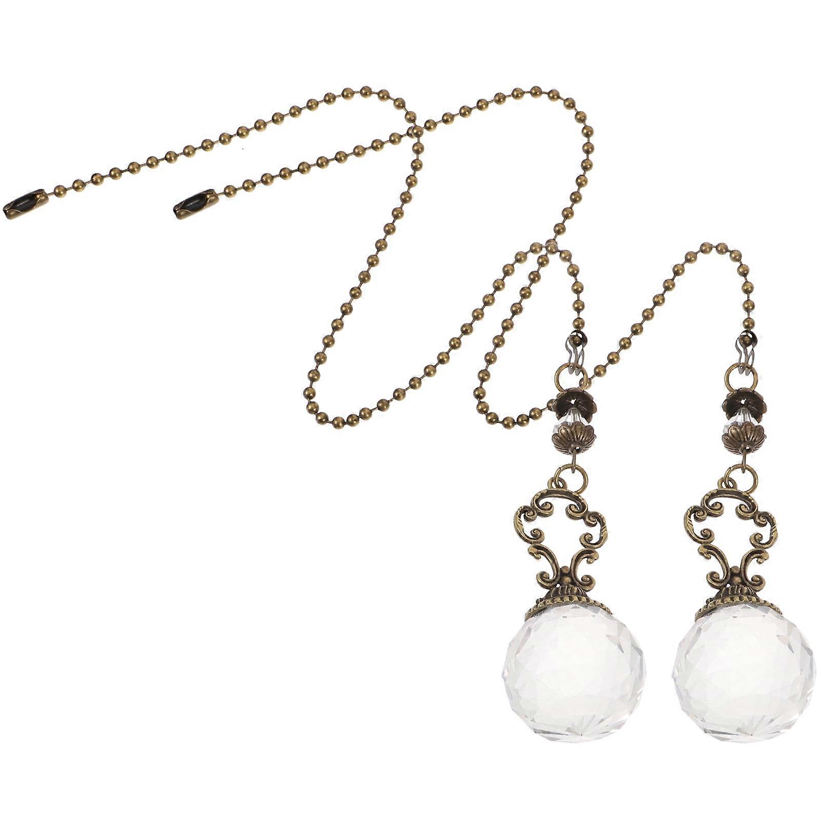 2pcs Ceiling Fan Pull Chains Replacement Pull Chain Extension Light Pulling Chain