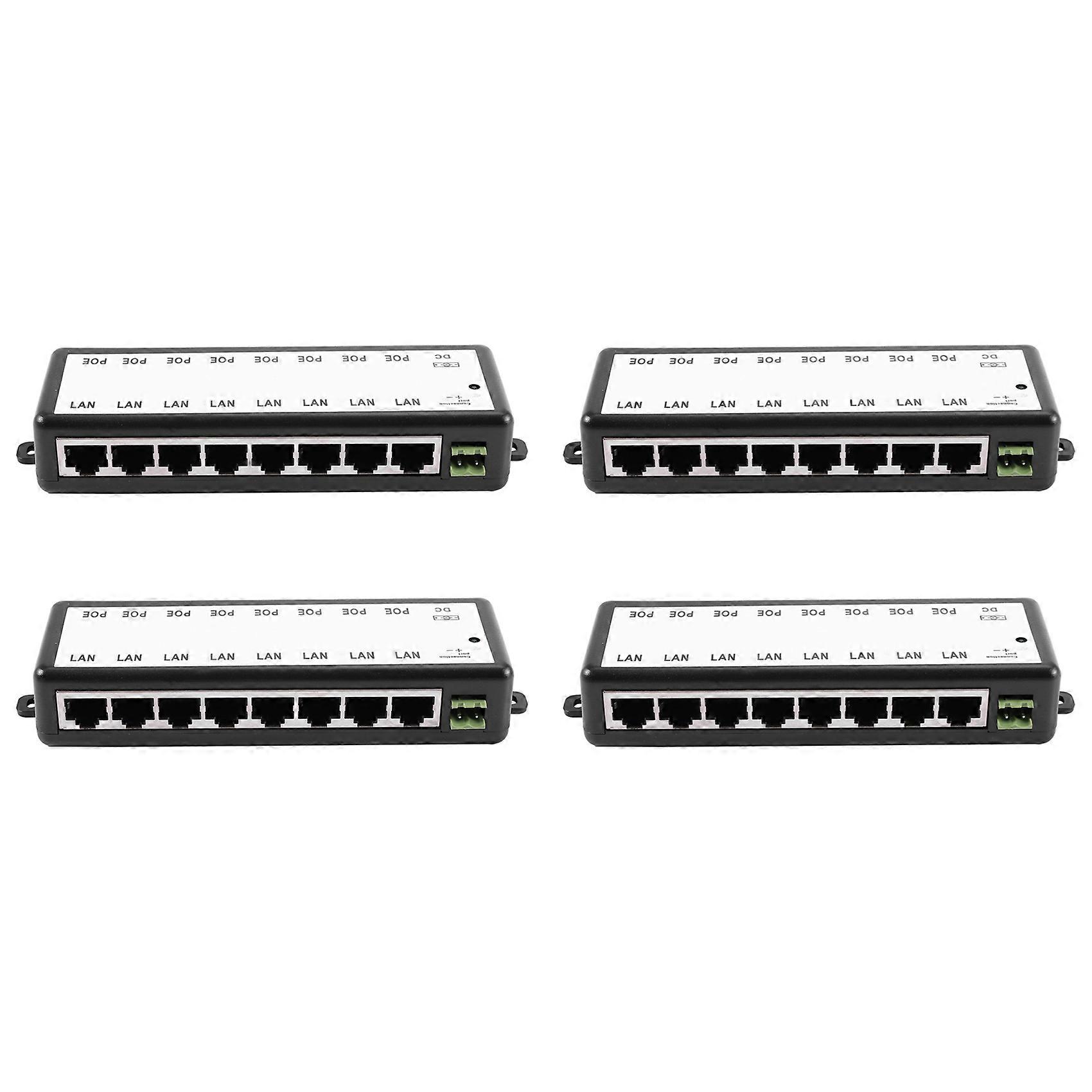 4X 8 Ports Poe Injector Poe Splitter for Cctv Network Poe Camera Power over Ethernet Ieee802.3Af