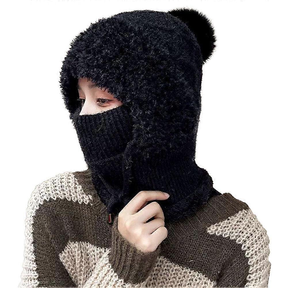 Conjunto 3 em 1 de gorro, cachecol e máscara para mulheres.