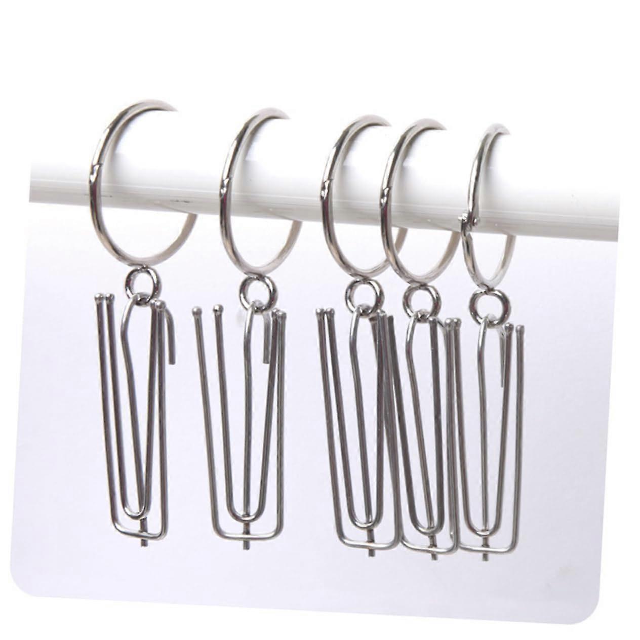 20pcs Curtain Rings with Clips and Hooks for Drapery Panels and Window Treatments